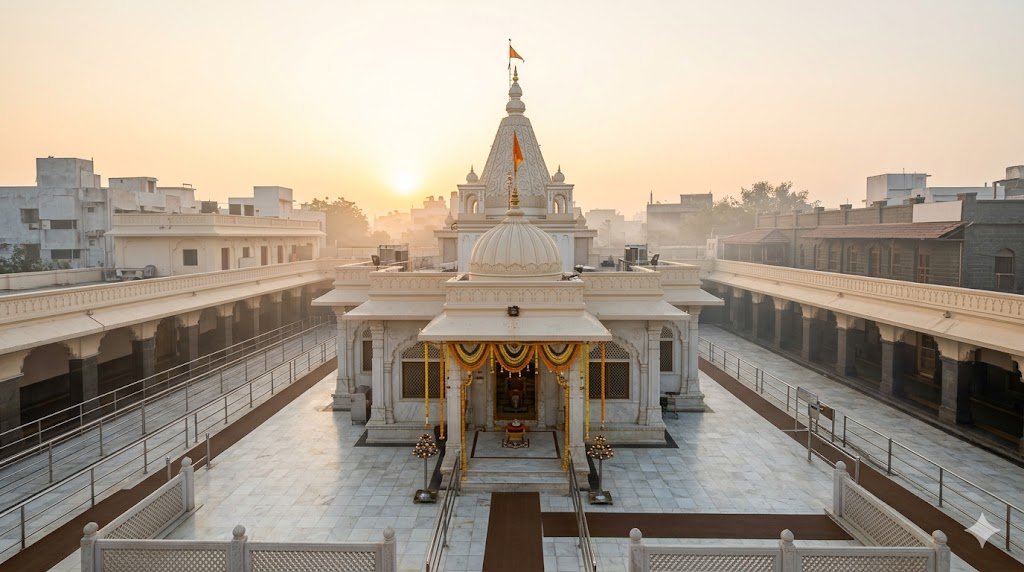 Shirdi darshan tips guide showing the Sai Baba Samadhi Mandir temple in early morning light