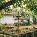 Shirdi Nanda Deep Pooja: brass eternal lamp burning at Lendi Baug garden